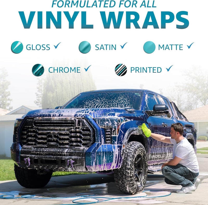 Rev Auto Vinyl Wrapped Car Wash Kit - Includes 16oz Wrap Guard & 64oz Wrap Shampoo - Cleans, Protects & Maximizes Life of All Vinyl Finishes Including Gloss, Matte, Satin & Chrome - Image 5